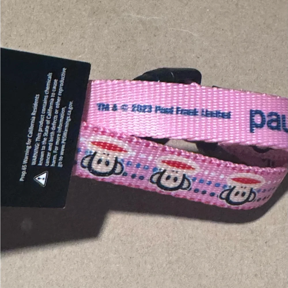 PAUL FRANK PINK CIRCLES ADJUSTABLE DOG COLLAR SIZE MEDIUM